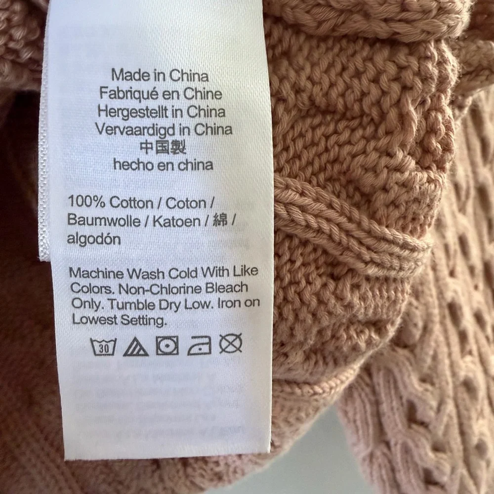 J.Crew Women’s Cropped Cable Knit balloon sleeve Sweater Dusty Pink size XS